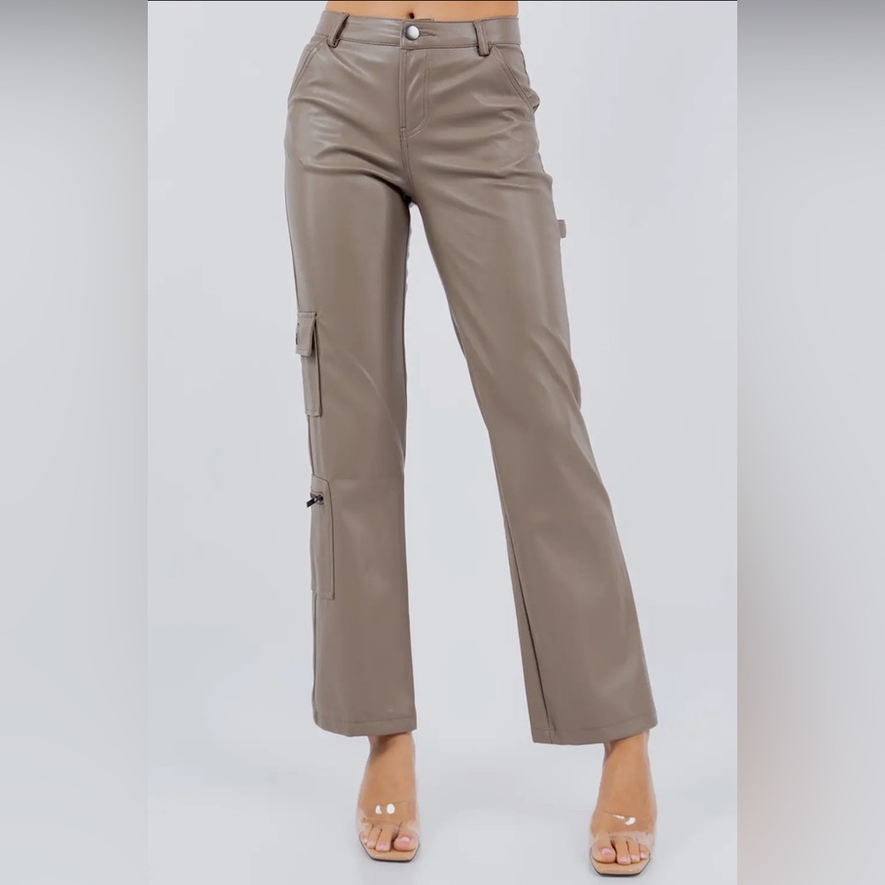 Always Stylish Faux Leather Cargo Pants - never worn